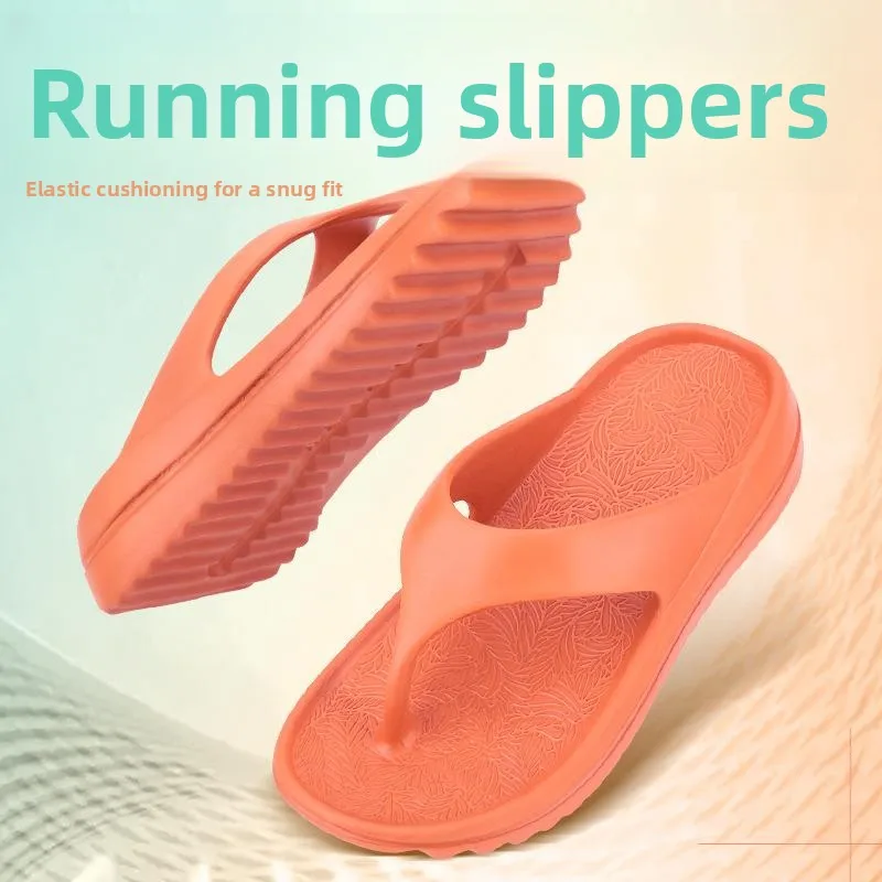 

Marathon Running Slippers Men's Anti-slip Shock-absorption Soft Bottom Wear-resistant Thong Slippers Beach Outdoor Wear