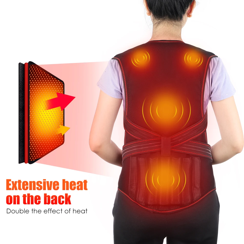 Self Heating Back Support Waist Brace Magnetic Heating Corrector Belt Back Posture Corrector Spine Back Shoulder Lumbar Support