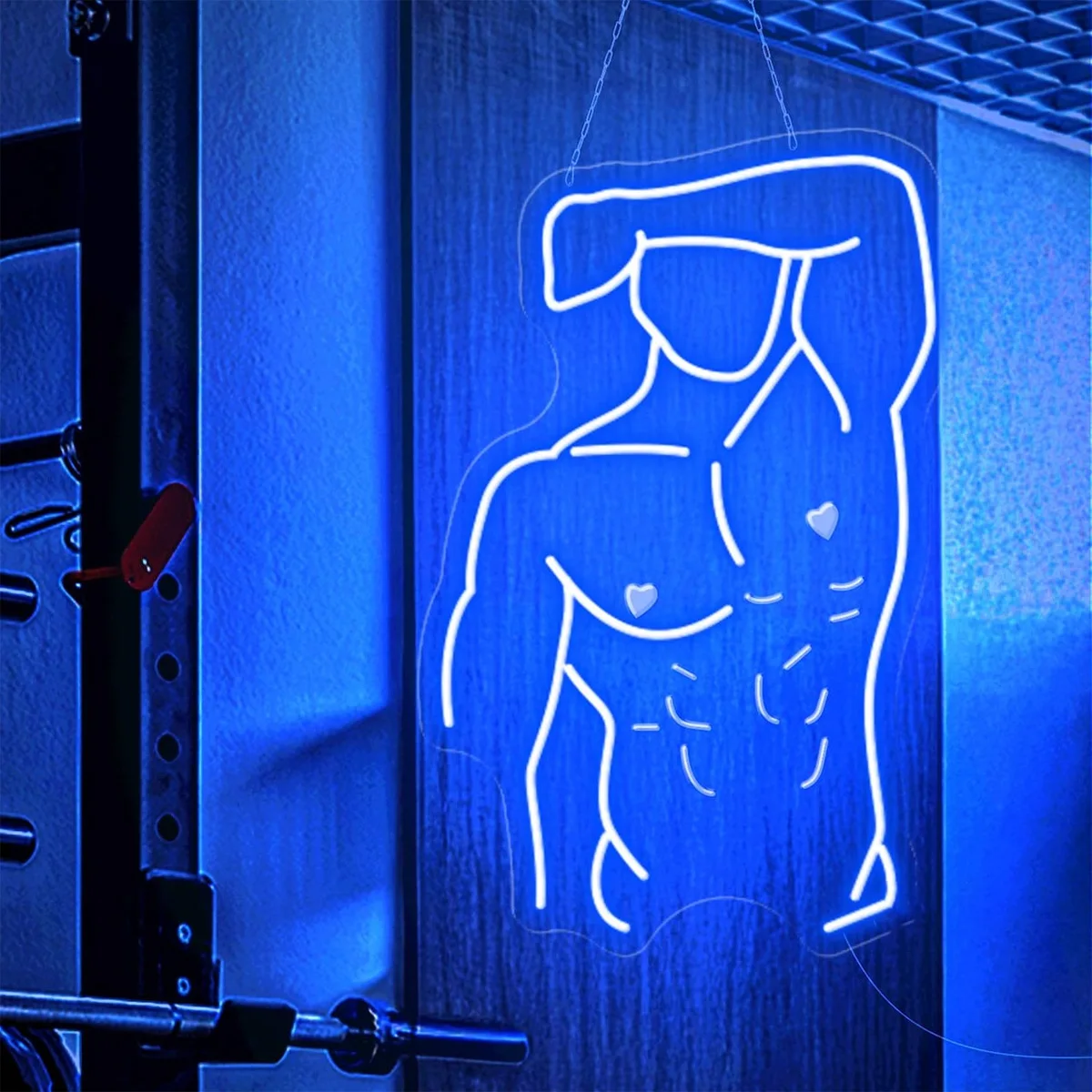 Male Body Line Neon Sign,Masculine Man Wall Art, Man Body Wall Art, Gym Decor Sign, Muscle Fitness Sign