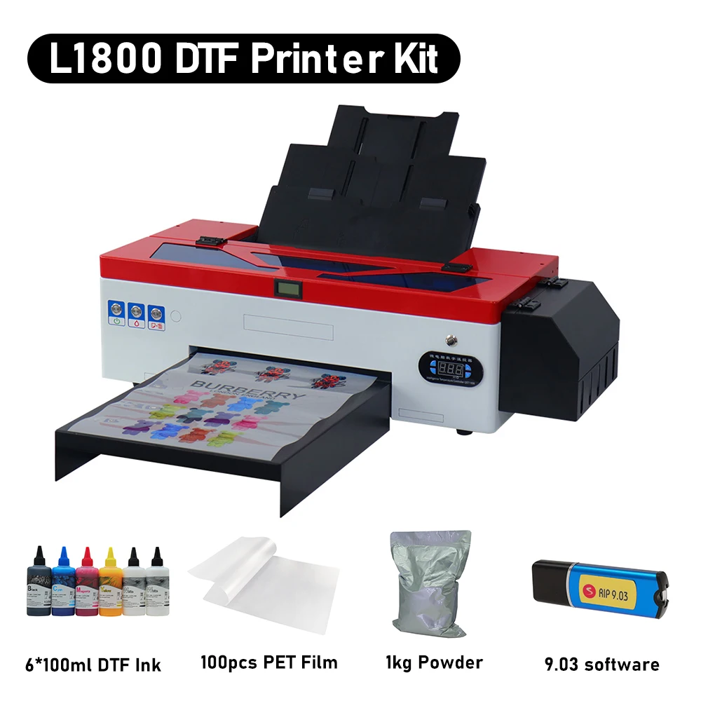 

DTF Printer A3 T-Shirt Printing Machine For DTF Impressora Epson L1800 R1390 Heat Transfer PET Film Direct Transfer Film Print