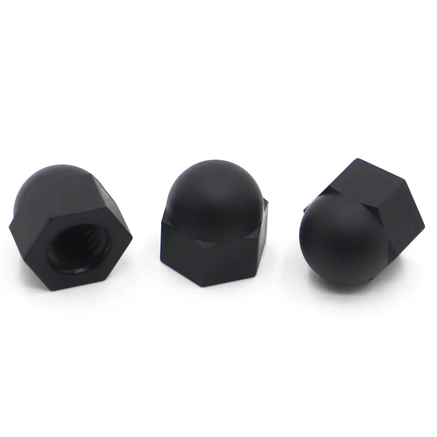 M3 M4 M5 M6 M8 M10 M12 DIN1587 Black Plastic Nylon Cap Nuts Decorative Cover Semicircle Acorn Nut