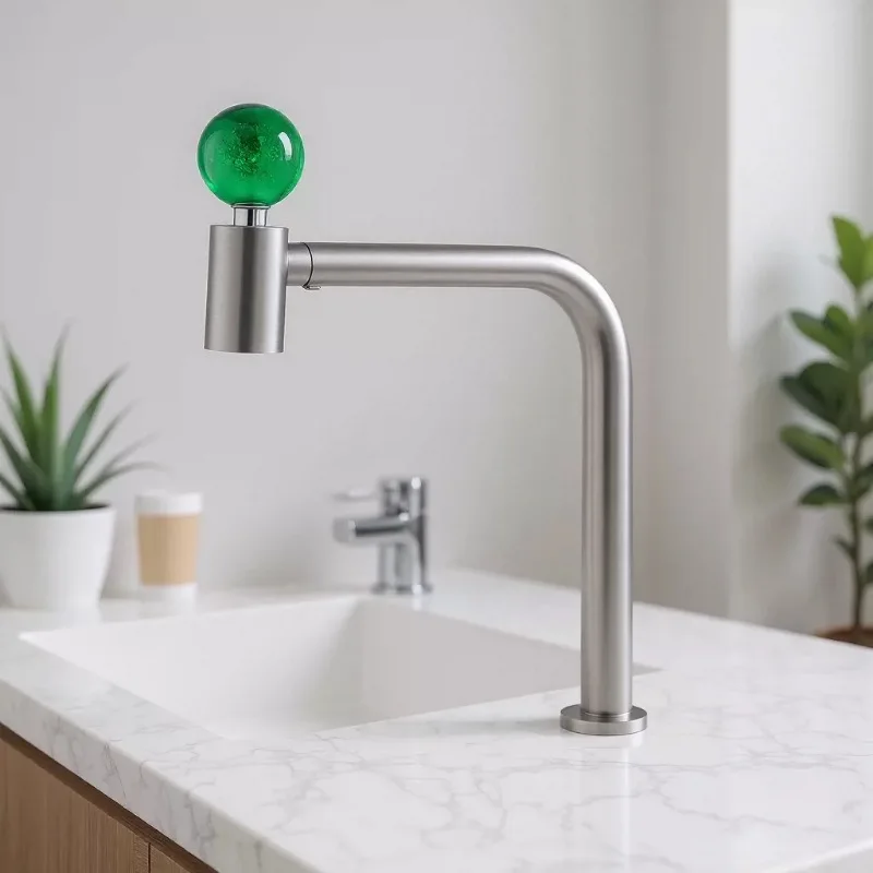 

Decked single cold Stream Sprayer Basin Faucet Single Handle Rotation 304 SUS Sink Mixer Chrome Grey Out Door Tap