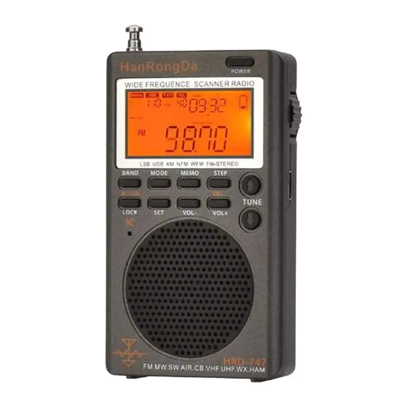 SCLS  -747 Portable Multiband Radio FM/MW/SW/SSB/LSB/AIR/CB/VHF/UHF/UBD/ Full-Band Mini Stereo Radio Receiver view 5
