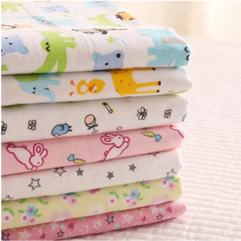 100% cotton flannel fabric with cartoon printed for baby, autumn and winter sleepwear, baby bib, clothes, brushed fabric, t315