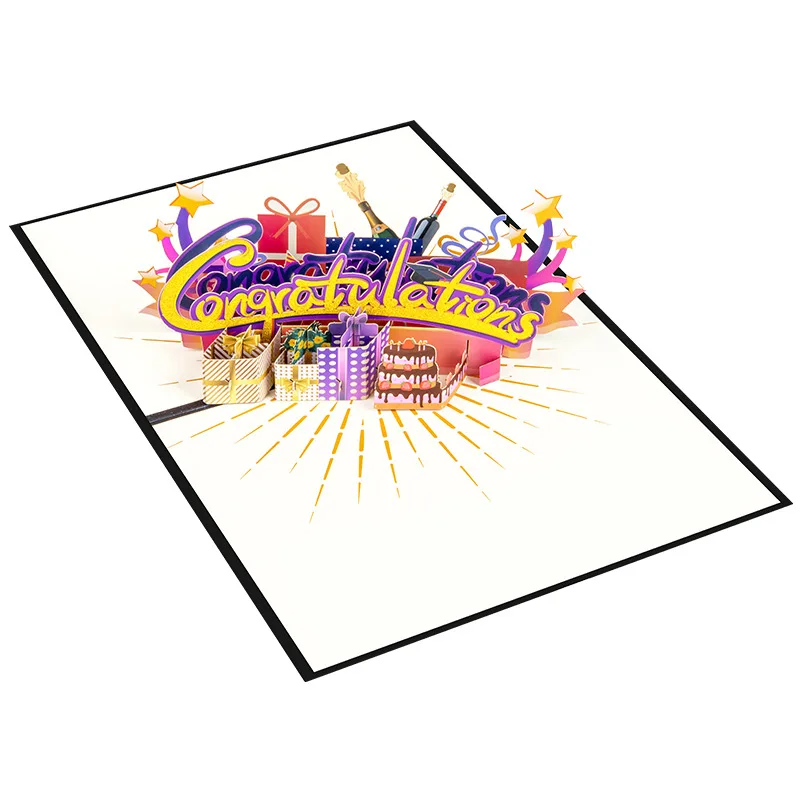 1pcs Creative Congratulation Greeting Card 3D Pop-up Graduation Commemorative Card Retirement Gift Decoration Blessing Card