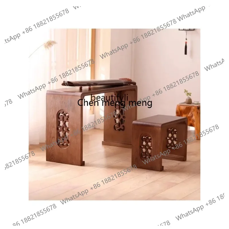 

ss 26 Guqin Desks and Chairs Resonance Piano Table Solid Wood Chinese Table Calligraphy Table New Chinese School Desk and Chair