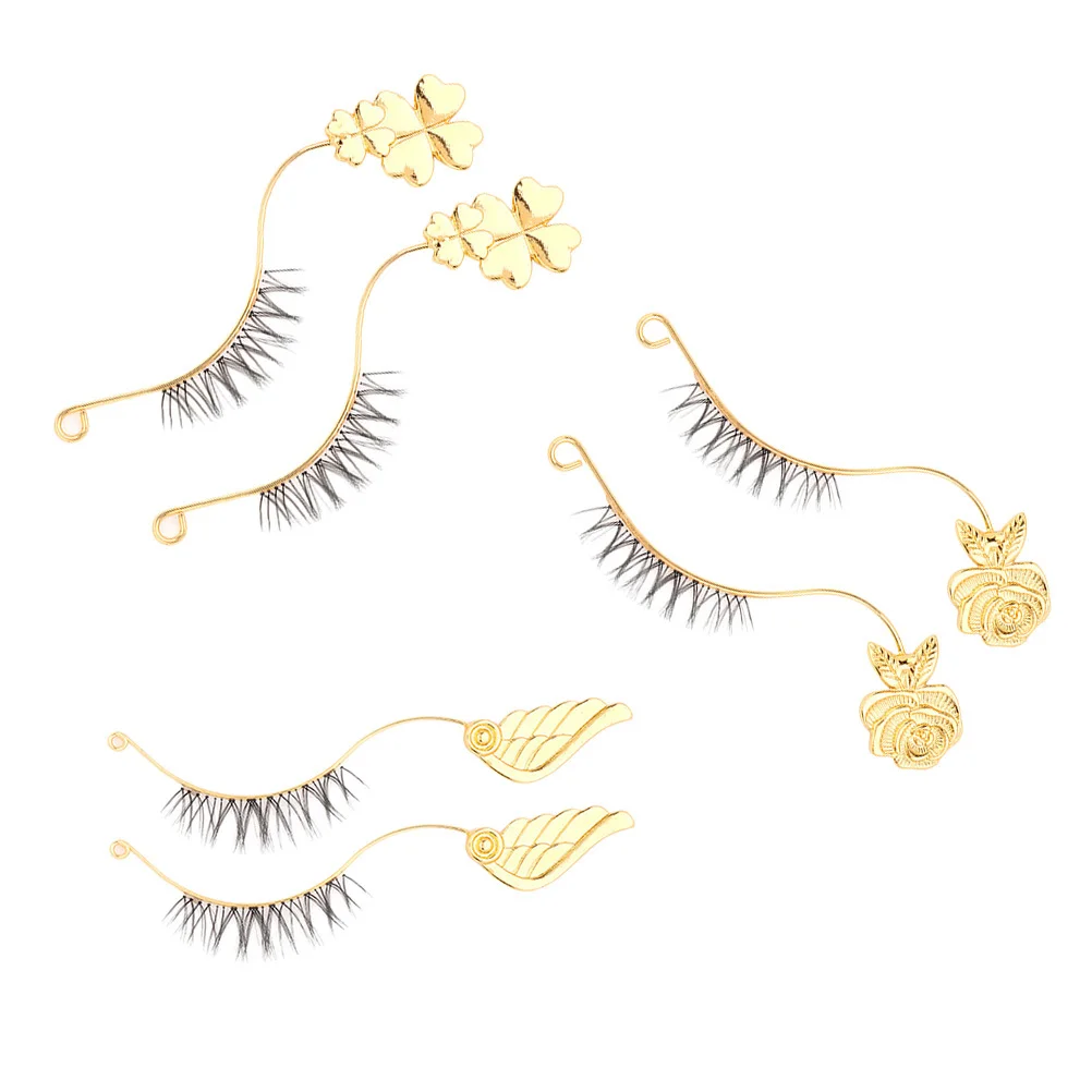 

3Pairs Delicate Eyelash Wearing Tool Durable Safe Material Unique Design Professional Personal Use Makeup Gift Lashes Grafting