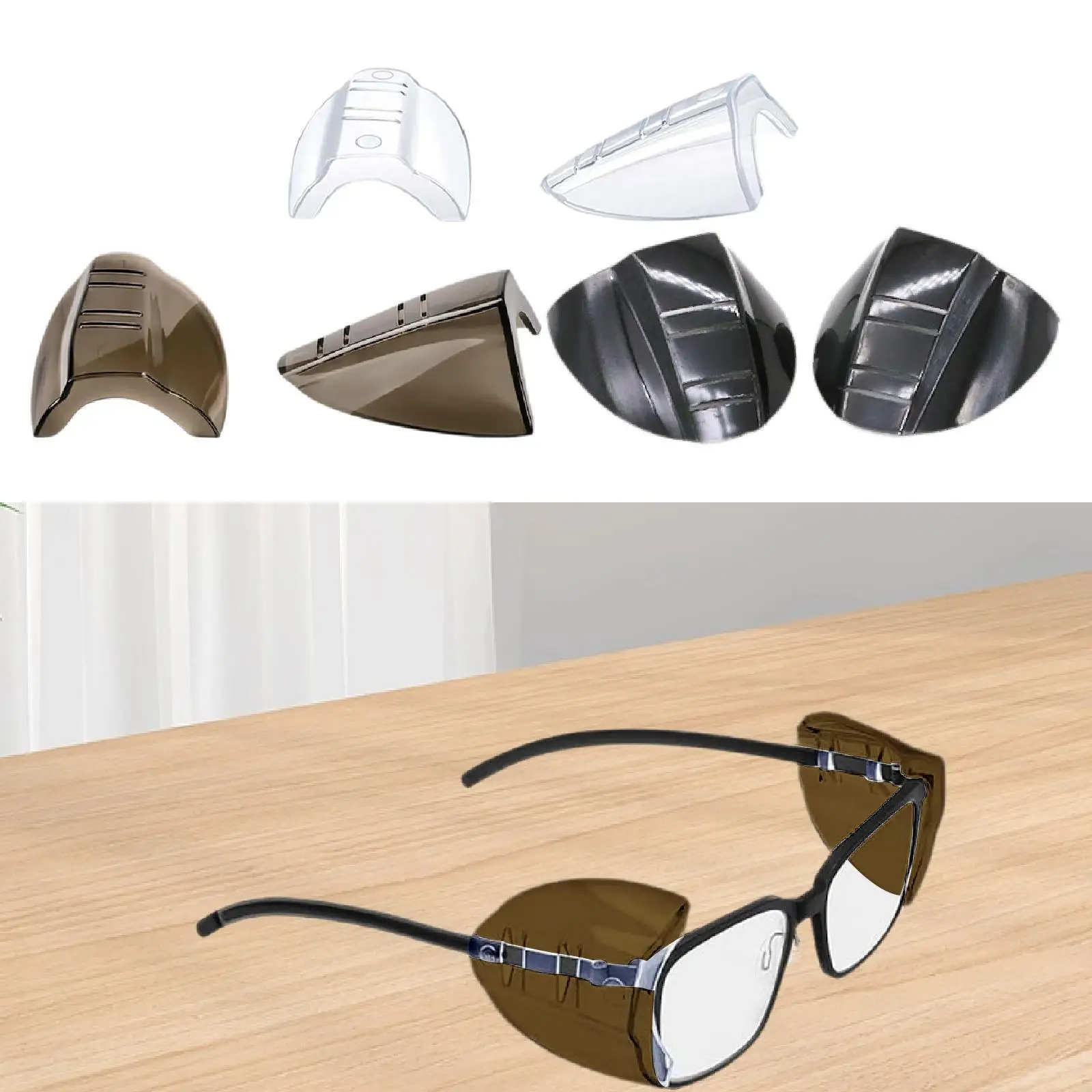 1 Pair Eyewear Protect Flexible Glasses Frame Side Covers TPU Material Fits Small Large Eyeglasses for Indoor Outdoor Work