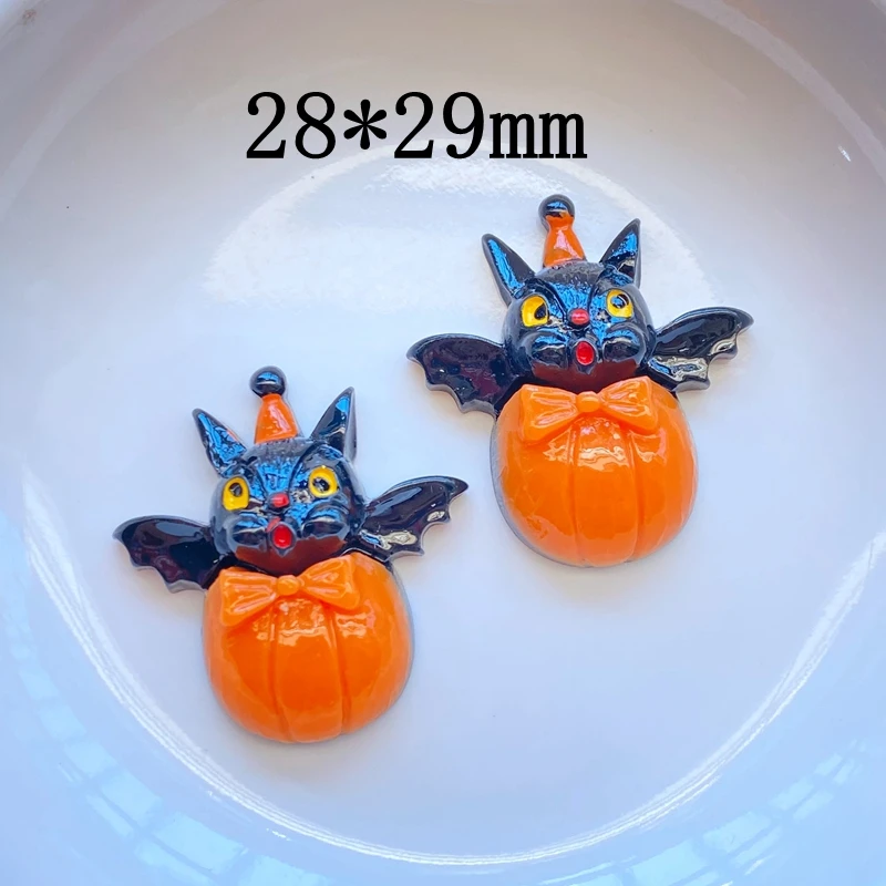 10Pcs New Cute Hand Drawn Halloween Series Flat Back Resin Cabochons Scrapbooking DIY Jewelry Craft Decoration Accessorie