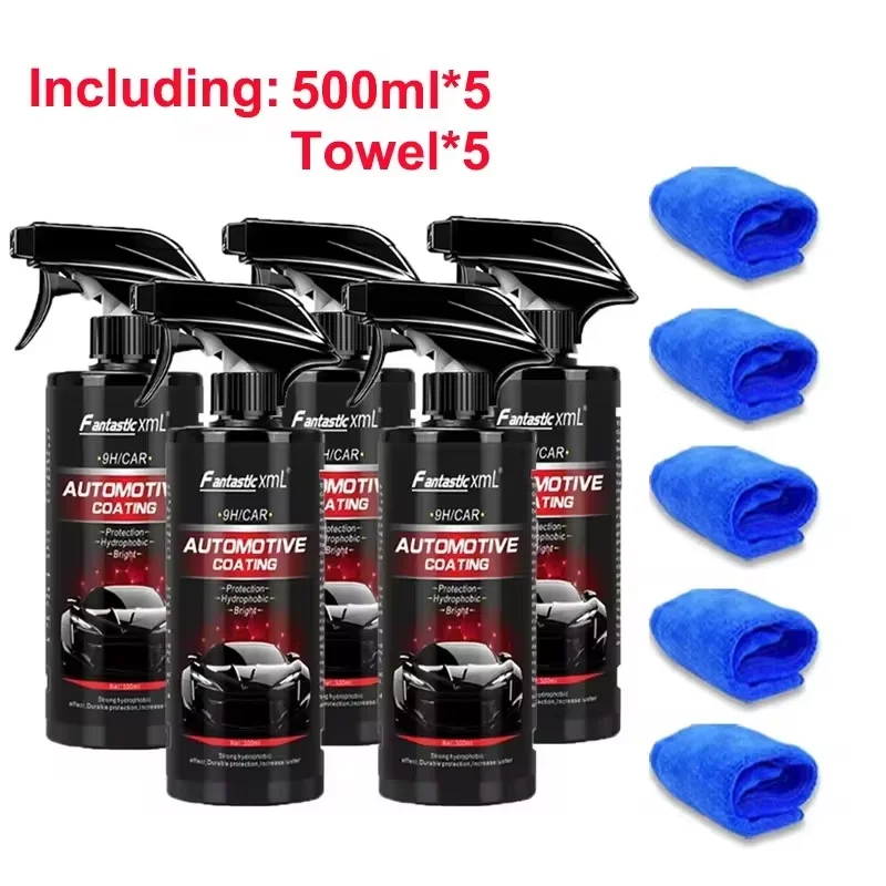FantasticXml 500ML Automotive anti-aging keramische coating met 9H nanometer vloeibare glascoating, kristalachtige afwerking, hydrofoob en waterbestendig, verlengt de levensduur van de lak en