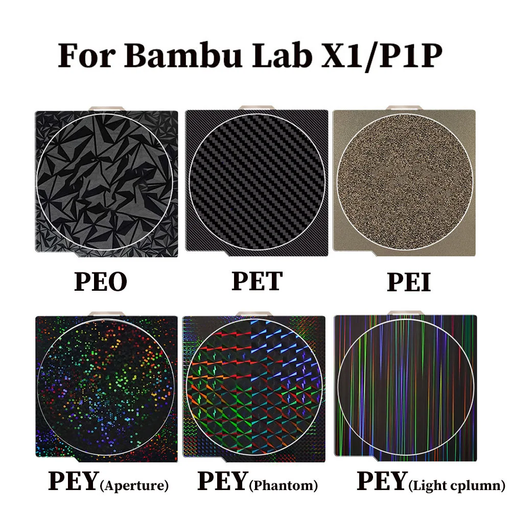 

PEO PET PEI обновление пластины 257x257 мм Гладкая пластина PET + текстура PEI Bed Двусторонняя пружинная сталь для Bambu lab x1 p1p лист