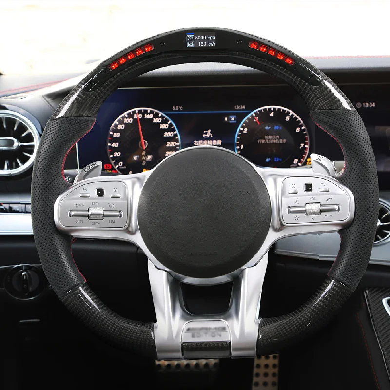 Fancy Smart LED Racing Leather Steering Wheel Upgrade for A/B/C/E/G/S Class CL GL W222-Barmich Sports Customized