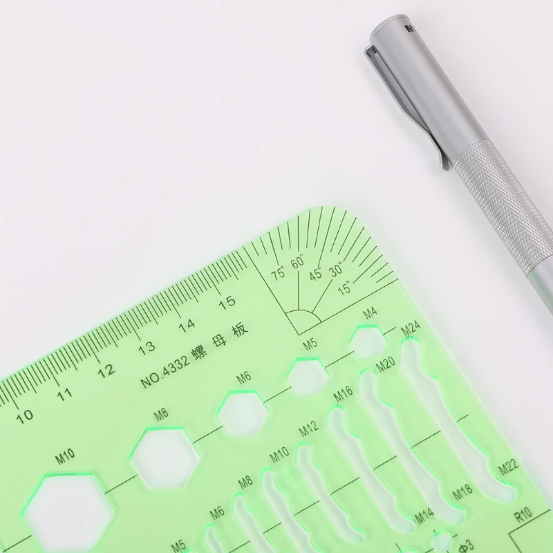 Stationery Drafting Drawing Measuring Tool Geometric Combine Template Ruler Pro