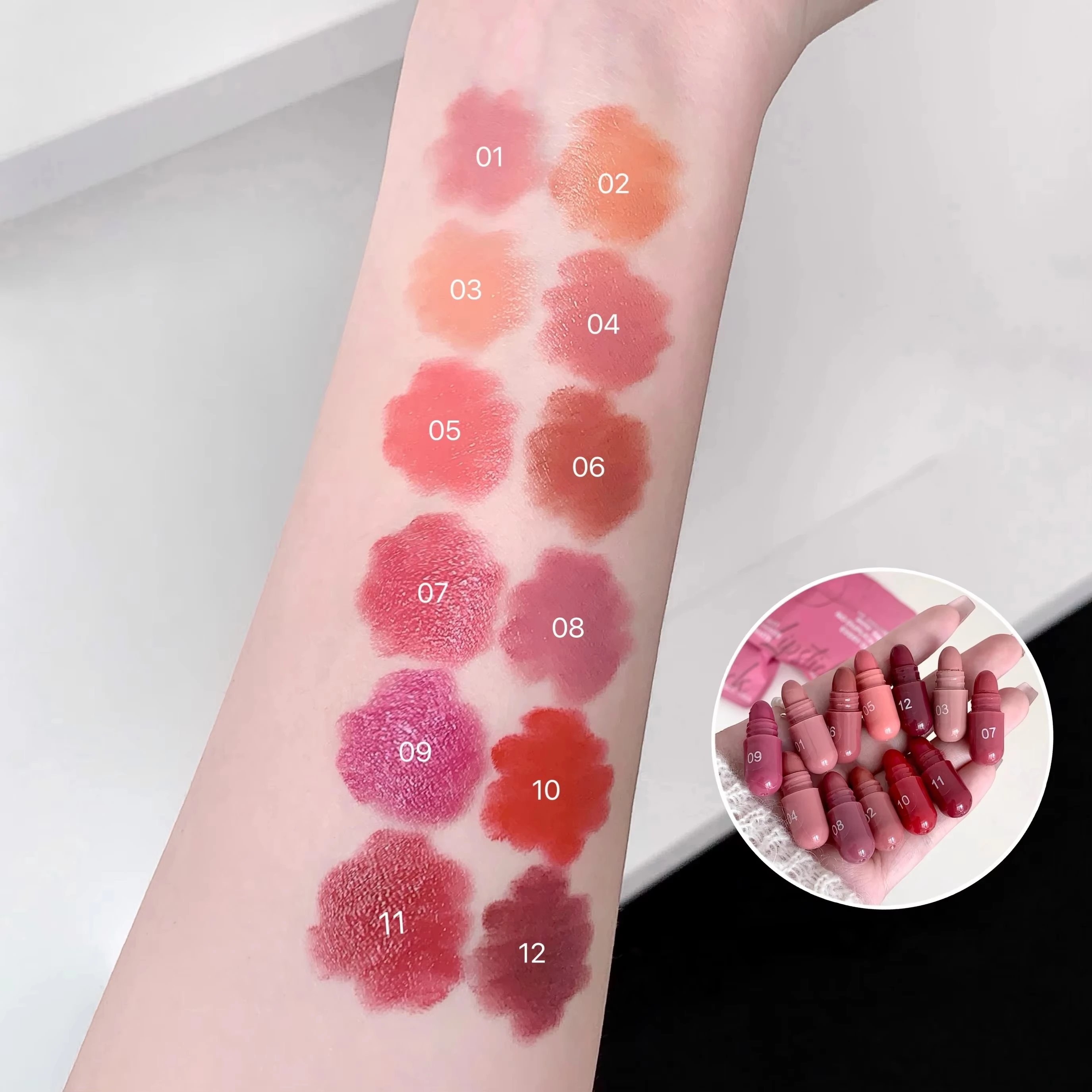 Magic Casa 12-Color Matte Lip Balm Set for Women Long-Lasting Non-Fading Makeup Gift Set Ideal for Festive Occasions