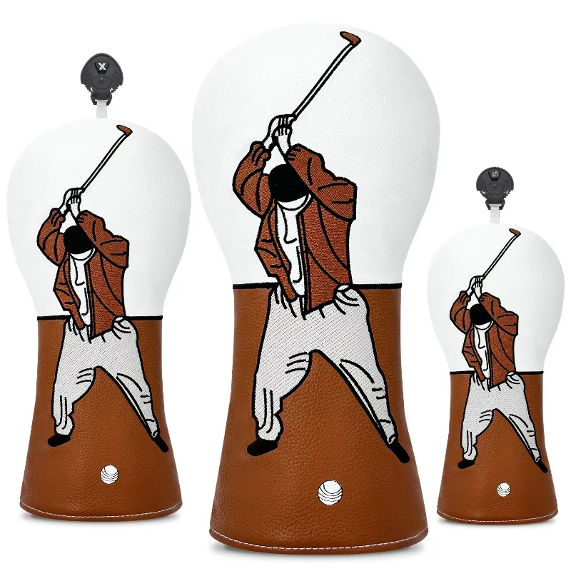 Exquisite embroidery High-End Golf Protective Cover, Golf Accessories, Golfer Silhouette Design, Dust-Proof and Durable