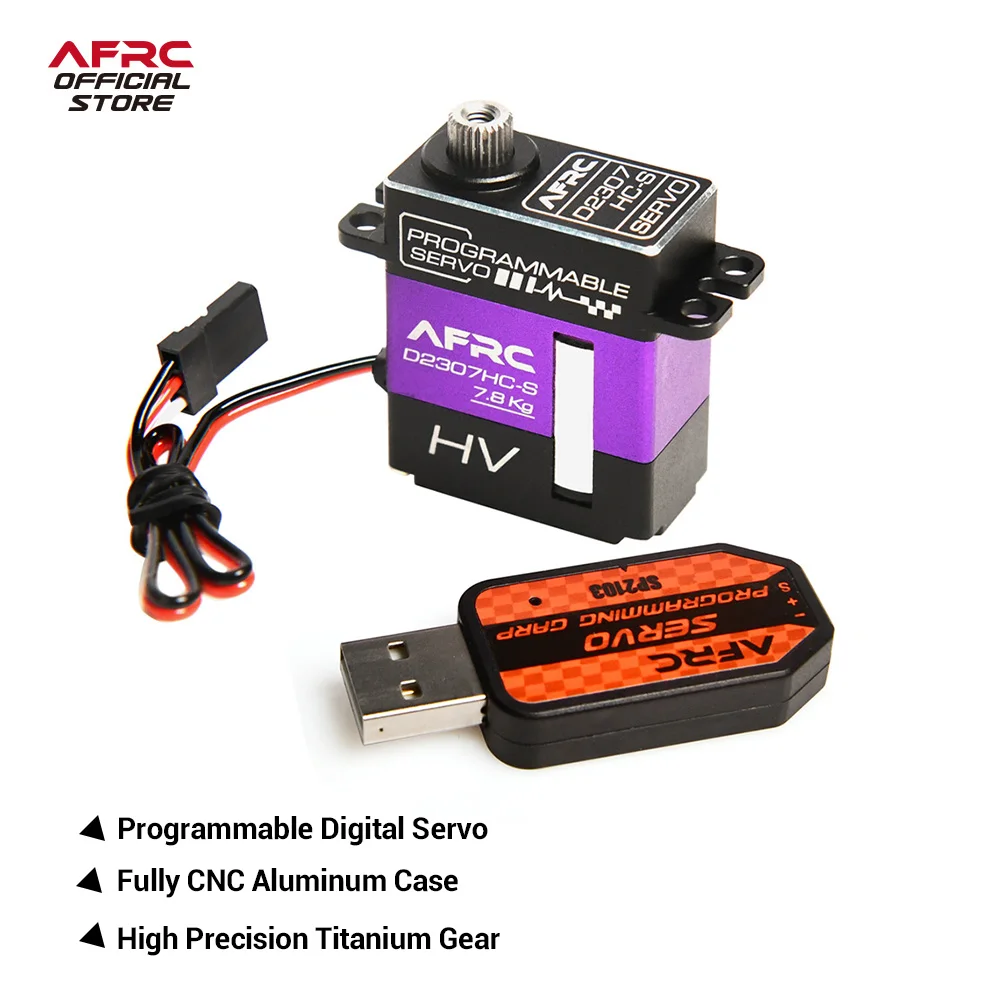 

AFRC D2307HC-S 7.8kg 20g HV Programmable Digital Servo Coreless Motor Metal Gears For RC Car Airplane Helicopter DIY Upgrading