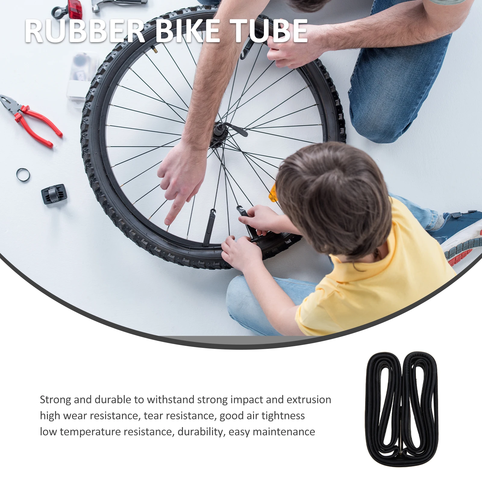 

2Pcs Road Bike Inner Tube Rubber Shock-Absorption Wear-Resistant Durable Cycling Tube Professional Bike Accessories Fv48