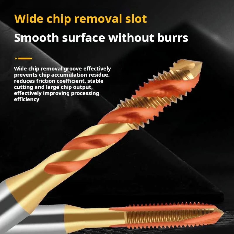 JIS HSS Steel Screw Tap Titanium Coated Spiral Metric Thread Tap M2-M18 Machine Plug Tap HSS6542 Threading Tool Tap Drill Bit