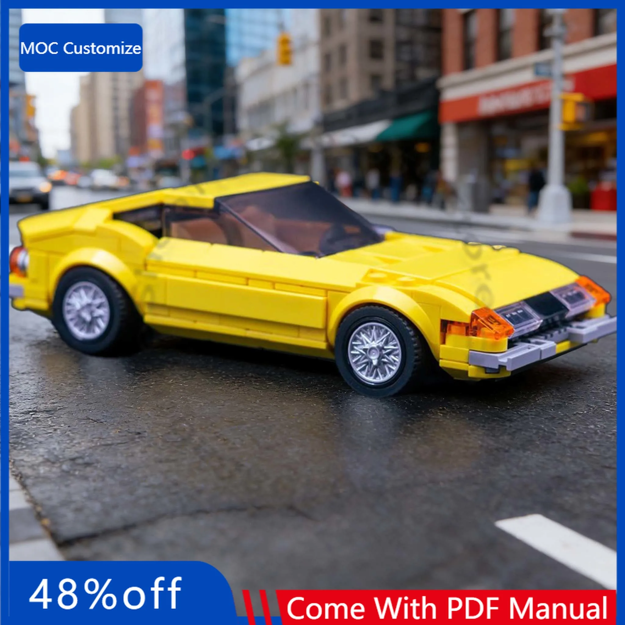

306 деталей: Скоростной гиперкар 365 GTB/4 Daytona MOC – Модульный конструктор, популярный дизайн, простое самостоятельное изготовление, игрушка для мальчиков, подарок на праздник