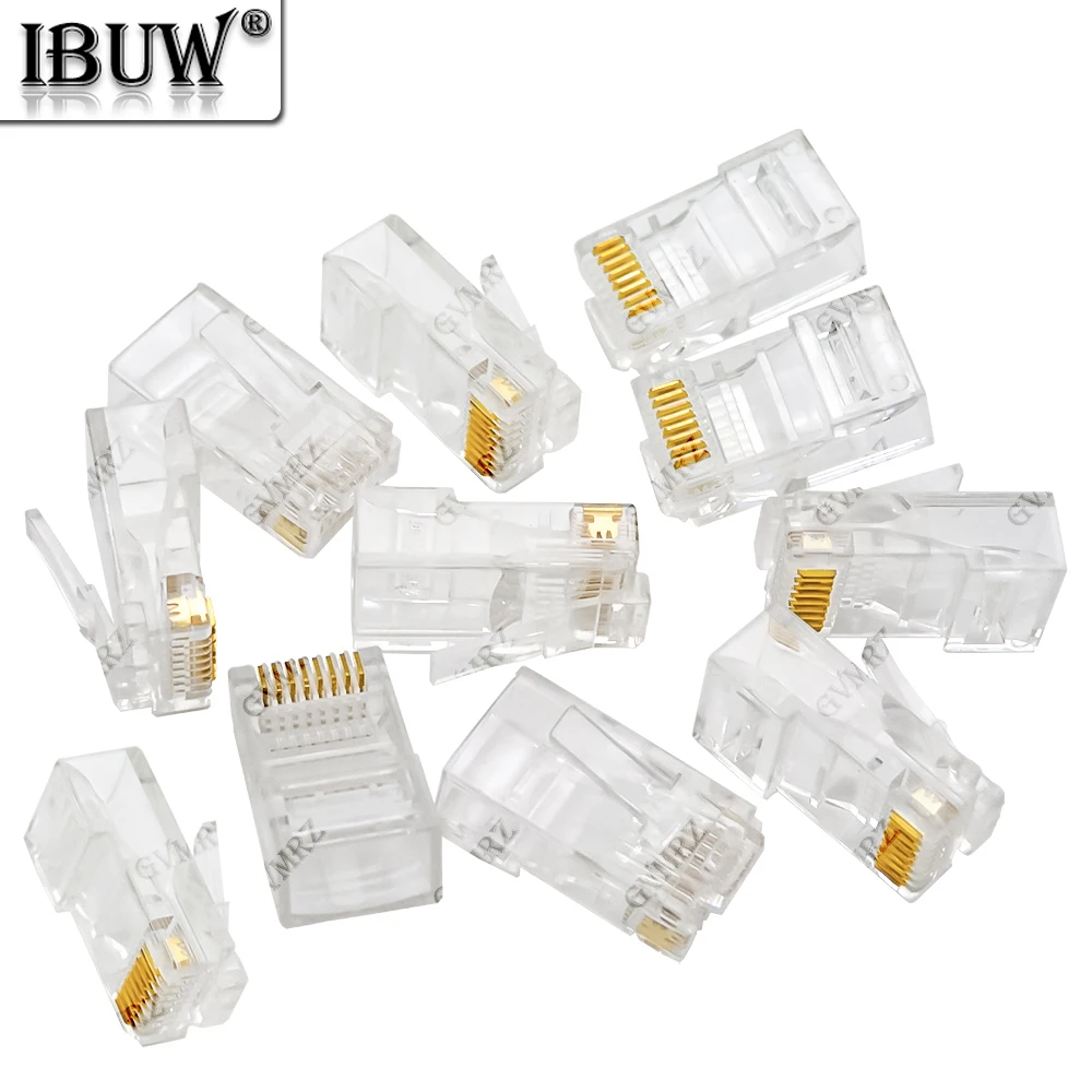 4Pin/6Pin/8Pin 4P4C RJ11 6P4C Cable End Connectors Plugs 4P/6P/8P telephone connector internet connector  RJ45 8P8C Crystal RJ9