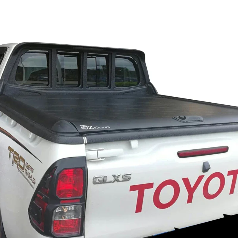 Zolionwil Aluminum Hard Retractable Truck Pickup Bed Cover for Toyota Hilux Revo Rocoo Vigo Tundra Tacoma V6 V8 4WD