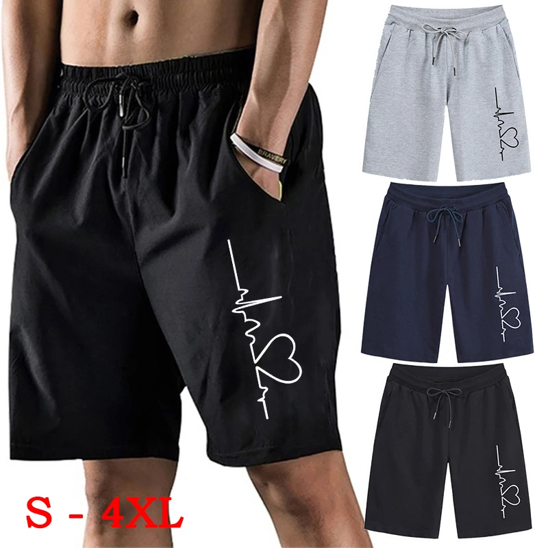 New Fashion Summer Mens Casual Shorts Pants Loose Cotton Movement Dry Quickly Fitness Shorts S-4XL