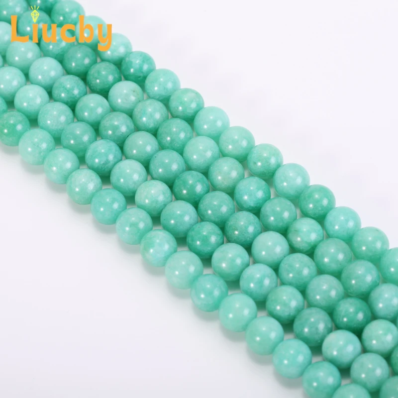 Hellgrüne Jade Naturstein Glatt Handgefertigte Perlen für Schmuckherstellung DIY Schlüsselanhänger Armbänder Handarbeiten 15'' Strang 6/8/10/12MM – Detail 6