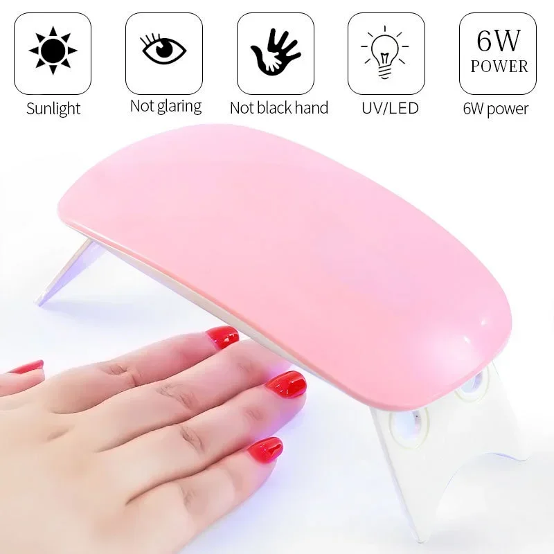 Esmalte UV com luz seca / verniz em gel para pedicure, 6W