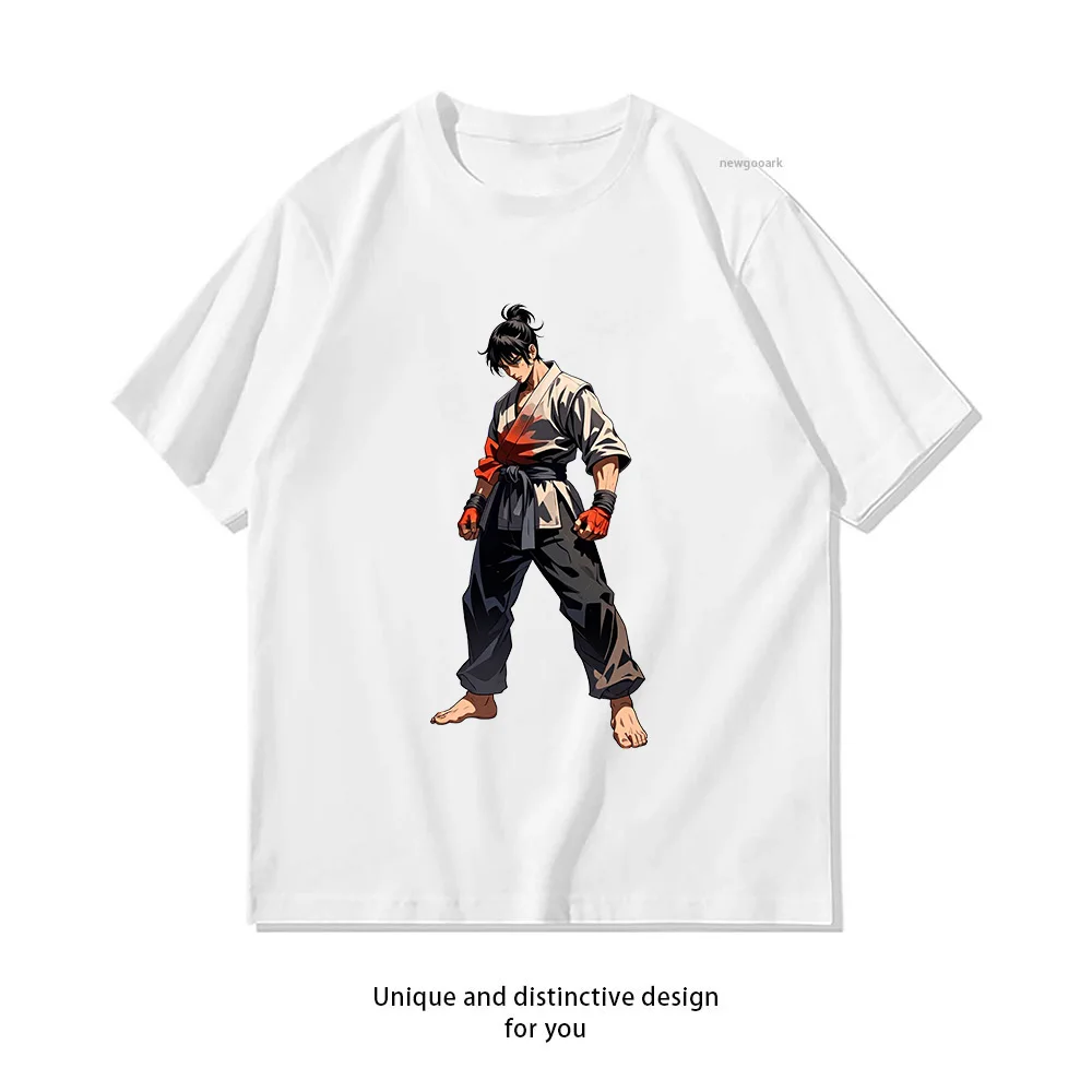 Karate Master Art T-Shirt Design  Casual Cotton Short Sleeve Tee for Men Women