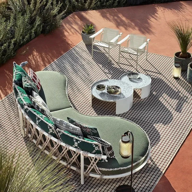Villa courtyard leisure sofa aluminum alloy combination open-air balcony waterproof and sun protection designer hotel homestay