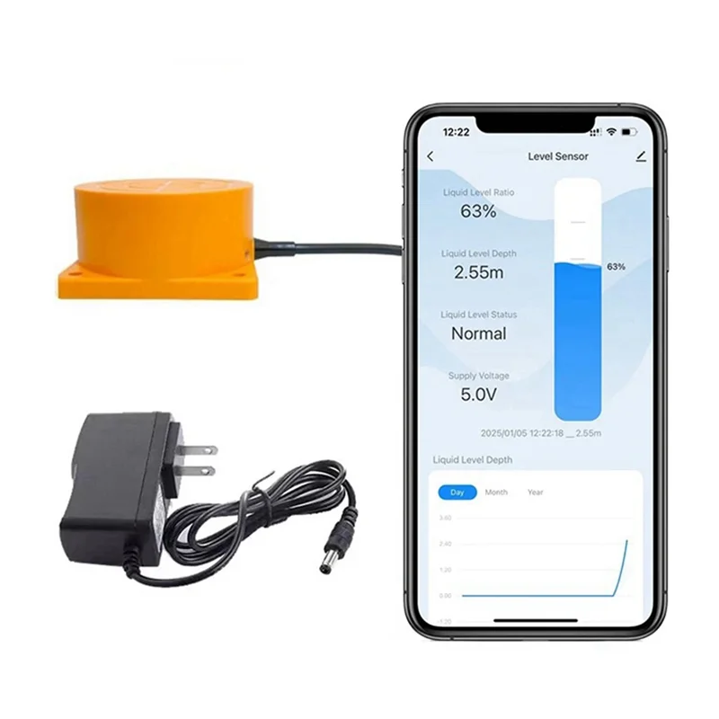 FORW-Tuya Smart Wifi Ultrasonic Water Tank Level Monitor Sensor Real-Time Alerts App Control For IOS & Android