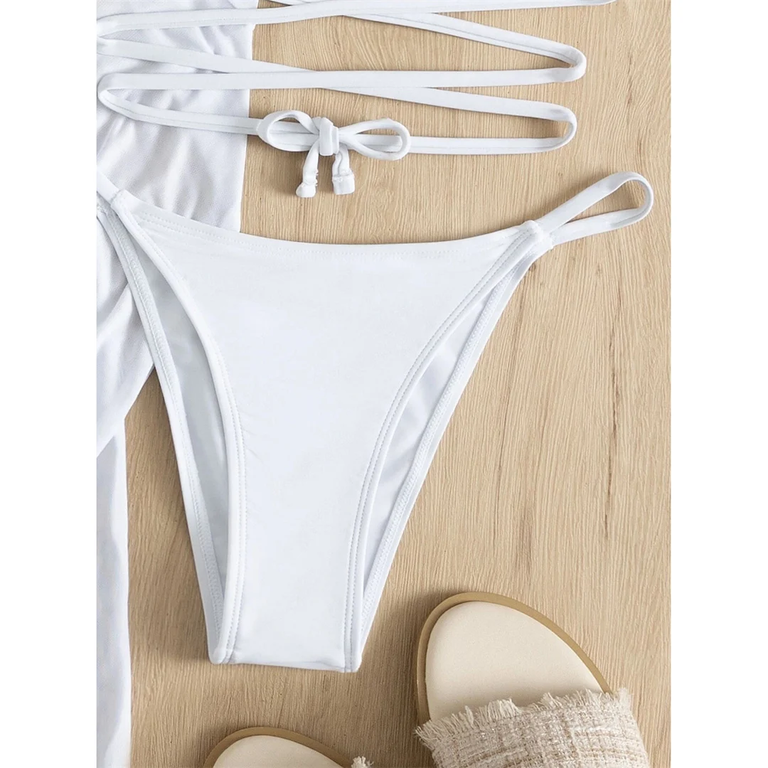 S - XL, mit Fransenrock, langärmeliges Bikini-Set für Damen, Badebekleidung, vierteiliges Bikini-Set, Badeanzug, Badebekleidung, Modell V7060. – Detail 34