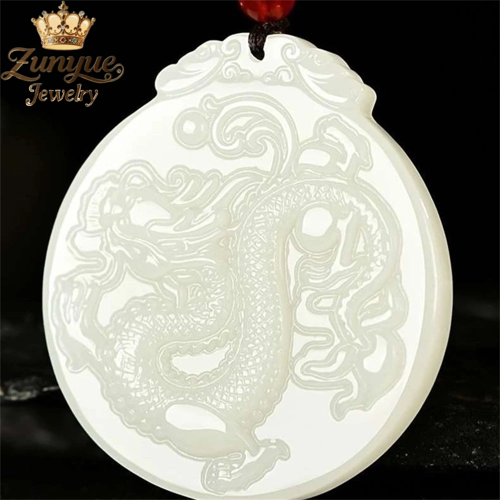 Natural Hetian Jade Sheep Fat White Jade Dragon Pendant Luxury Quality Jewelry Best Selling Fashion Jewelry Exquisite Charms