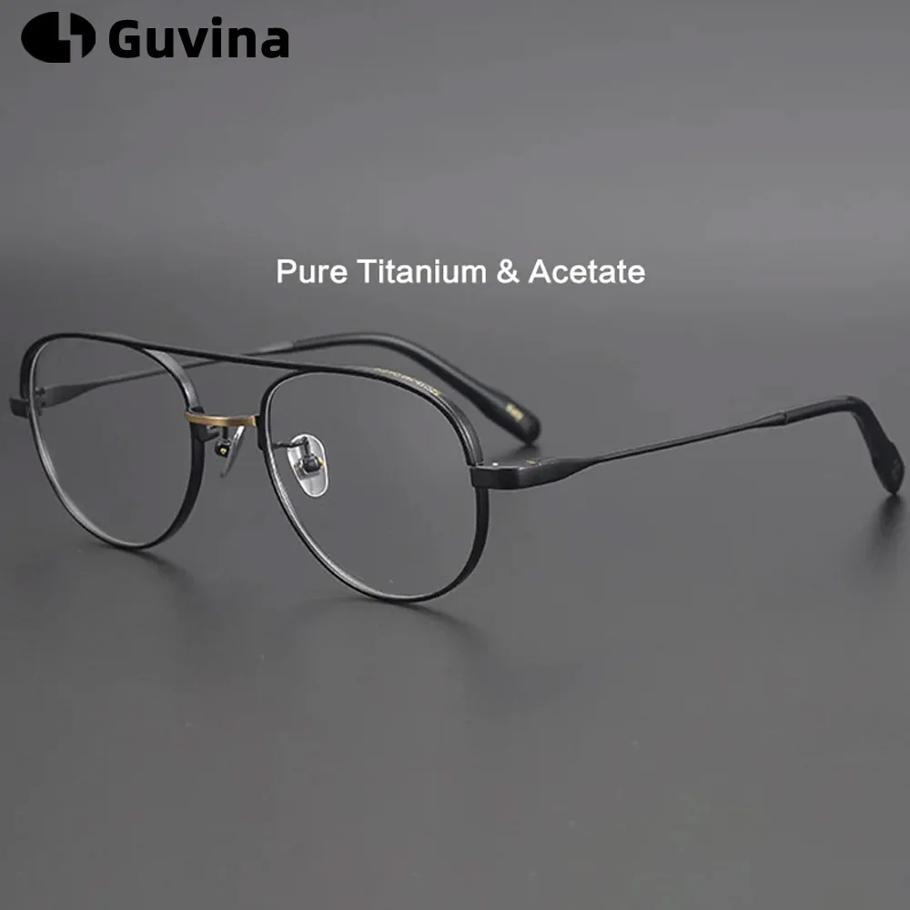 

Мужские очки-пилот из чистого титана, оправа для женских оптических очков для близорукости, очки по рецепту, 2023, ретро, люксовый бренд, высококачественные очки