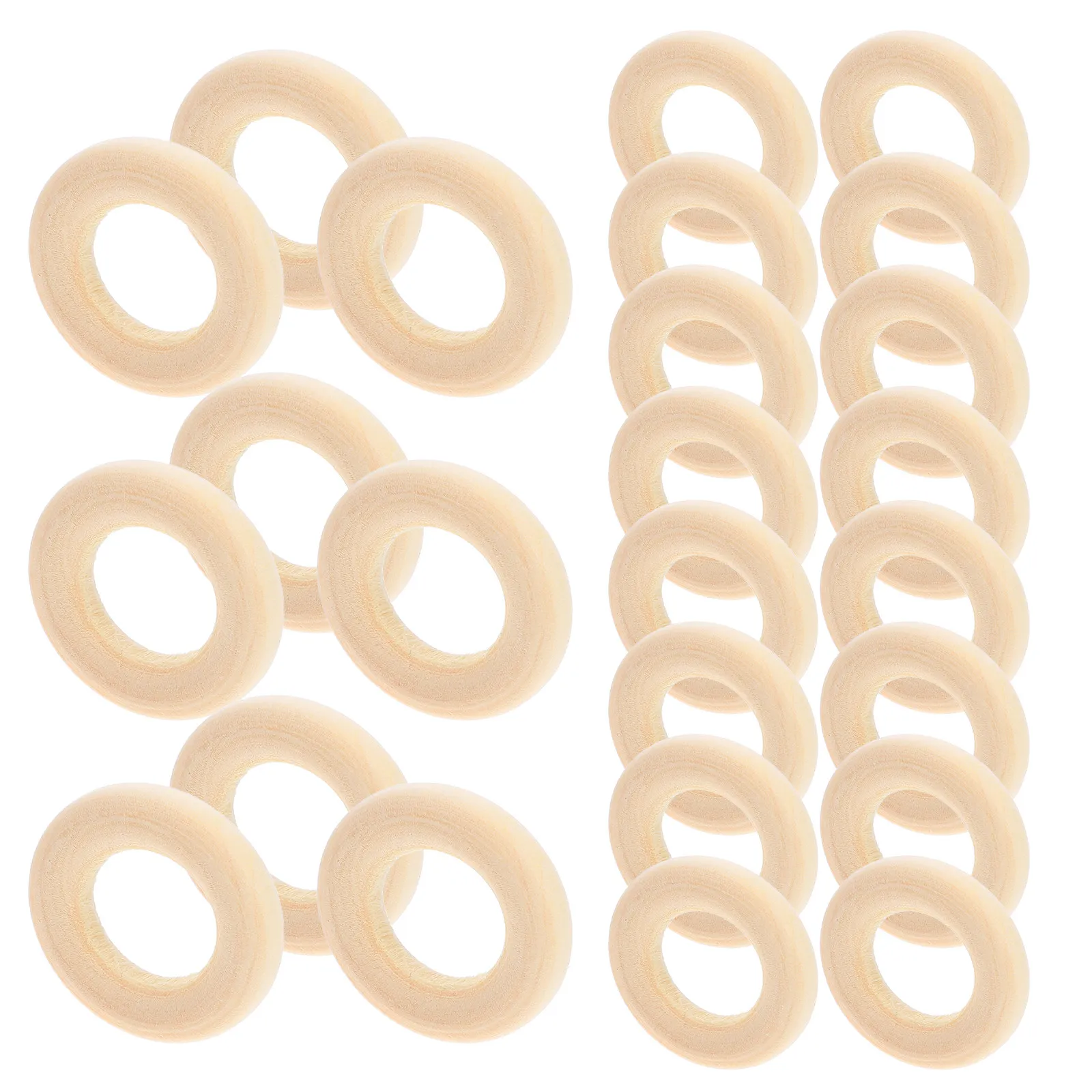 

50Pcs Wooden Circular Rings Pendant Connectors Unfinished Craft Rings for DIY Jewelry Making Projects Wood Craft Supplies