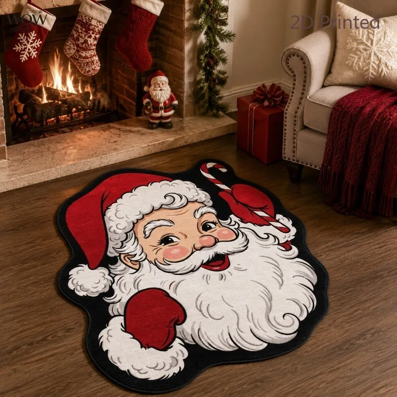 Elegant Vintage Xmas Floor Mat Snowy Farm Red Truck Barn Design Soft Absorbent Non Skid Rug For Hallway Decor