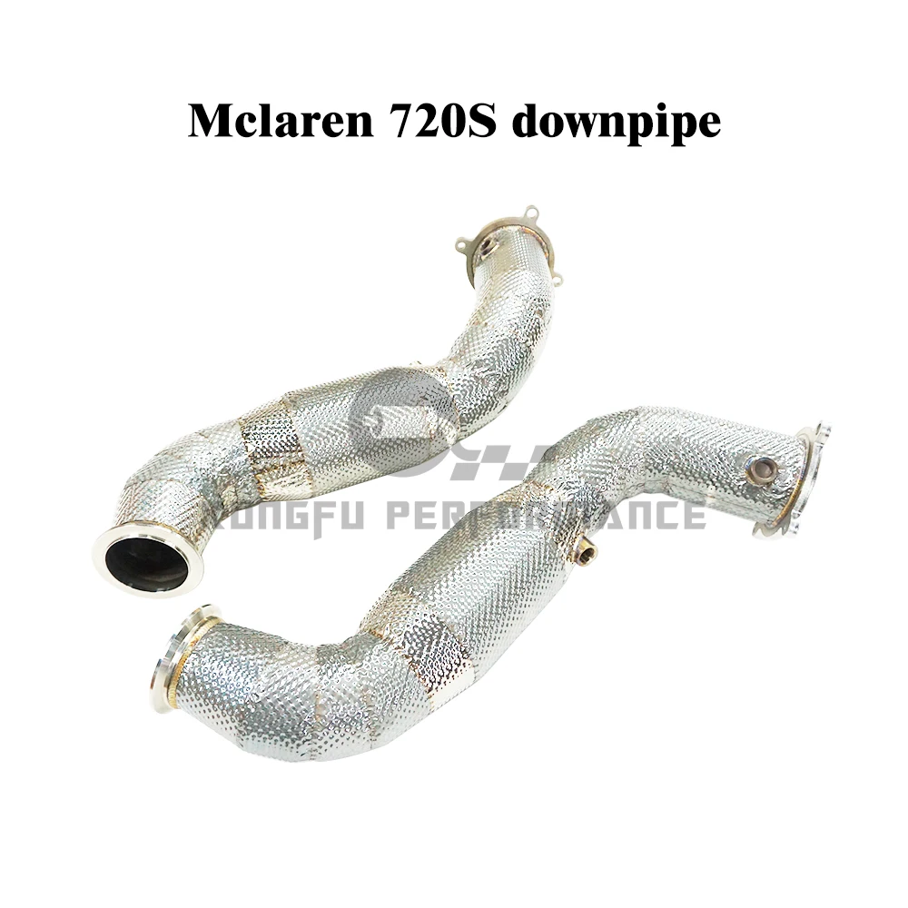 KUNGFU PERFORMANCE SS304 3.5'' Exhaust Catless Downpipe For 2018+ MC LAREN 720S 765LT Free Flow Front Pipe