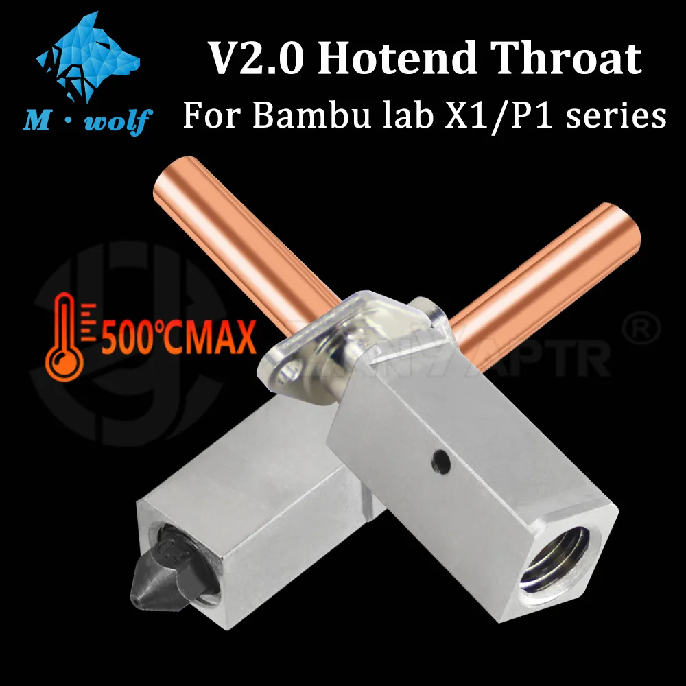 

Для BambuLab P1S P1P X1 X1C обновленный комплект Hotend радиаторы горло V2.0 сопло печатающая головка аксессуары для 3D-принтера