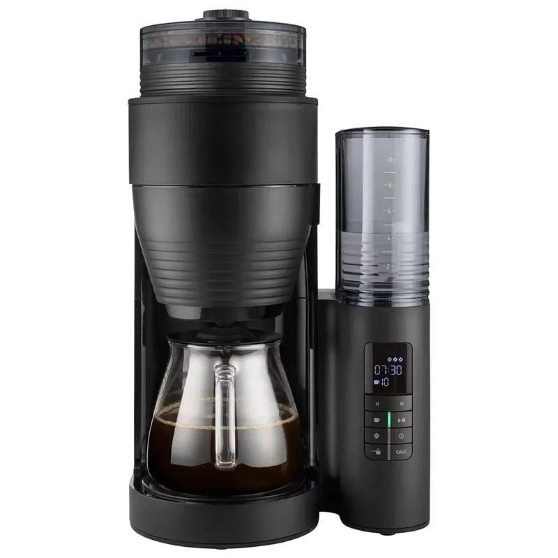 Modern 10-cup automatic drip coffee machine LCD display Programmable 24-hour timer Household electric built-in grinder