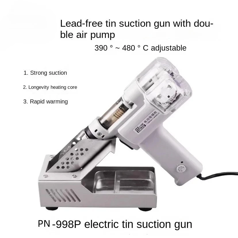 110/220V 100W Automatic Suction Tin Electric Absorb Gun PN-998 Electric Vacuum Double-Pump Solder Sucker Desoldering Gun