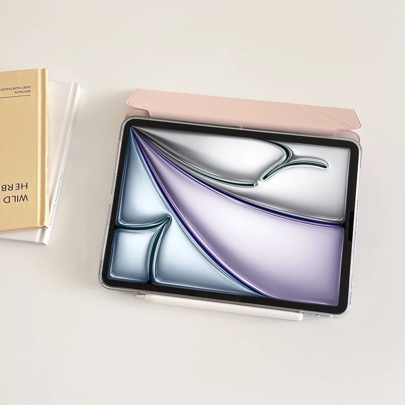 

Tablet Cover Case For iPad Air Pro 2024 M4 4 5 7 8 9 10th Generation 10.9 11 12.9 13 inch Leather Y-fold Transformer Stand Cases