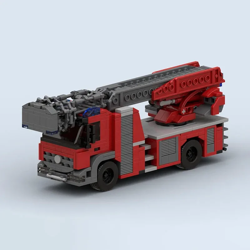 Fire Fighting Model Moc Building Bricks Modular Fire Ladder Truck Model Technology Blocks Christmas DIY Toy Construction Gifts