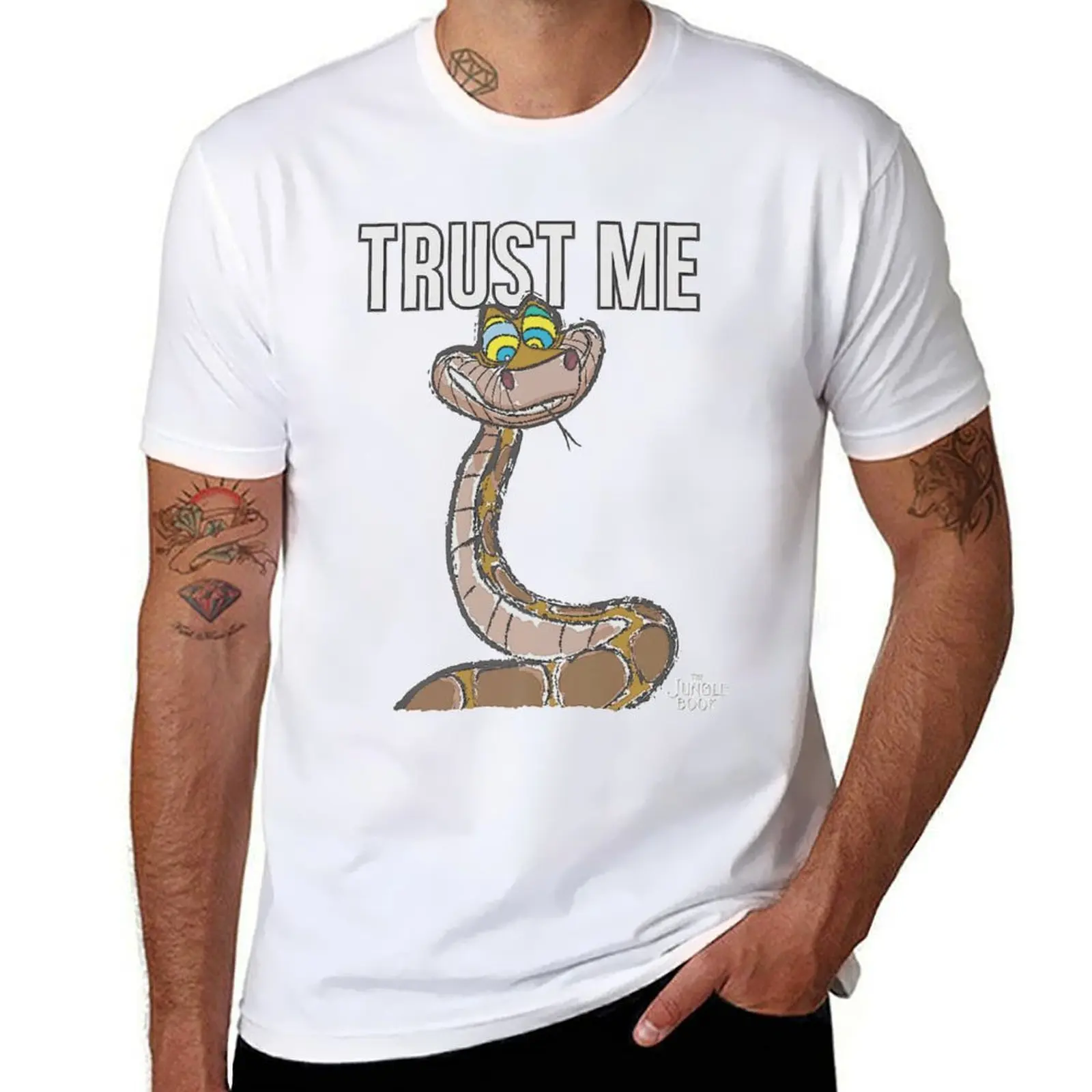 

The Jungle Book Kaa Trust Me Snake Poster T-Shirt man t shirt cotton man t shirt graphic T-Shirt