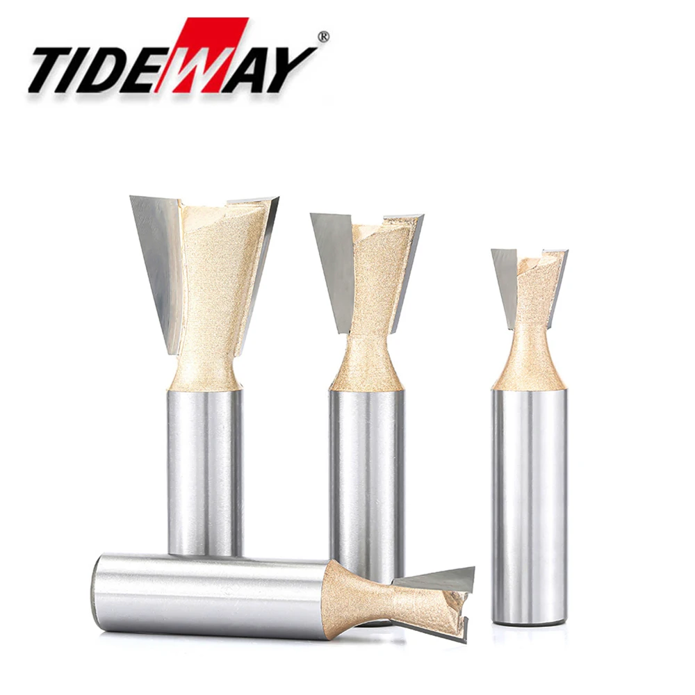 

Tideway 1/4 1/2 Shank Dovetail Bit For Wood Engraving Bit Woodworking Tools Milling Cutter Slotting CNC Endmill