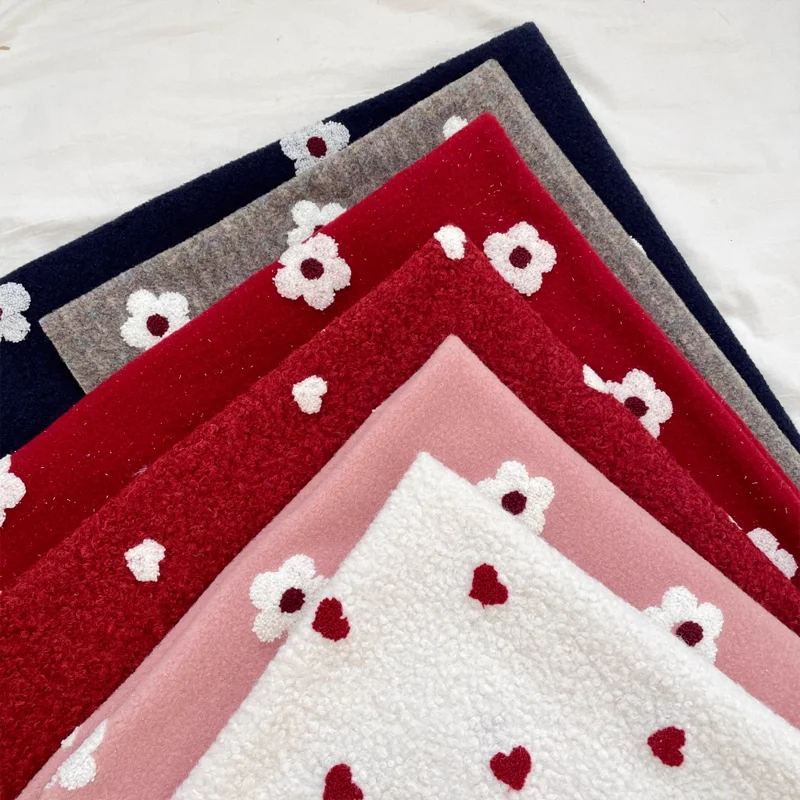 

Plush Fabric Plush Flower Love Fabric Jacket Dress Tablecloth Pillow Handmade DIY