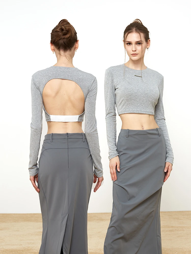 

SUNDAYAM съемная футболка на груди Bal Long Sve, женская спортивная сексуальная футболка для похудения, топ для горячих девушек из хлопка и полиэстера...