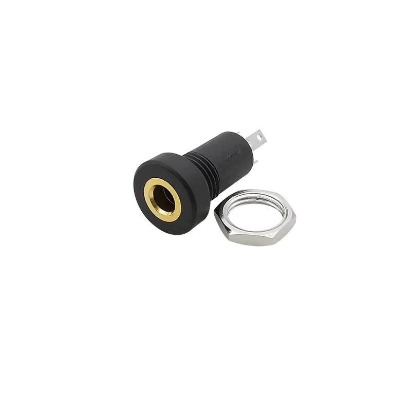 10Pcs PJ-392A Jack 3.5mm 4 Pin Female Stereo Audio Headphone Connector Nut Panel Mount TRRS 4 Pole 3.5mm Audio Socket Connectors