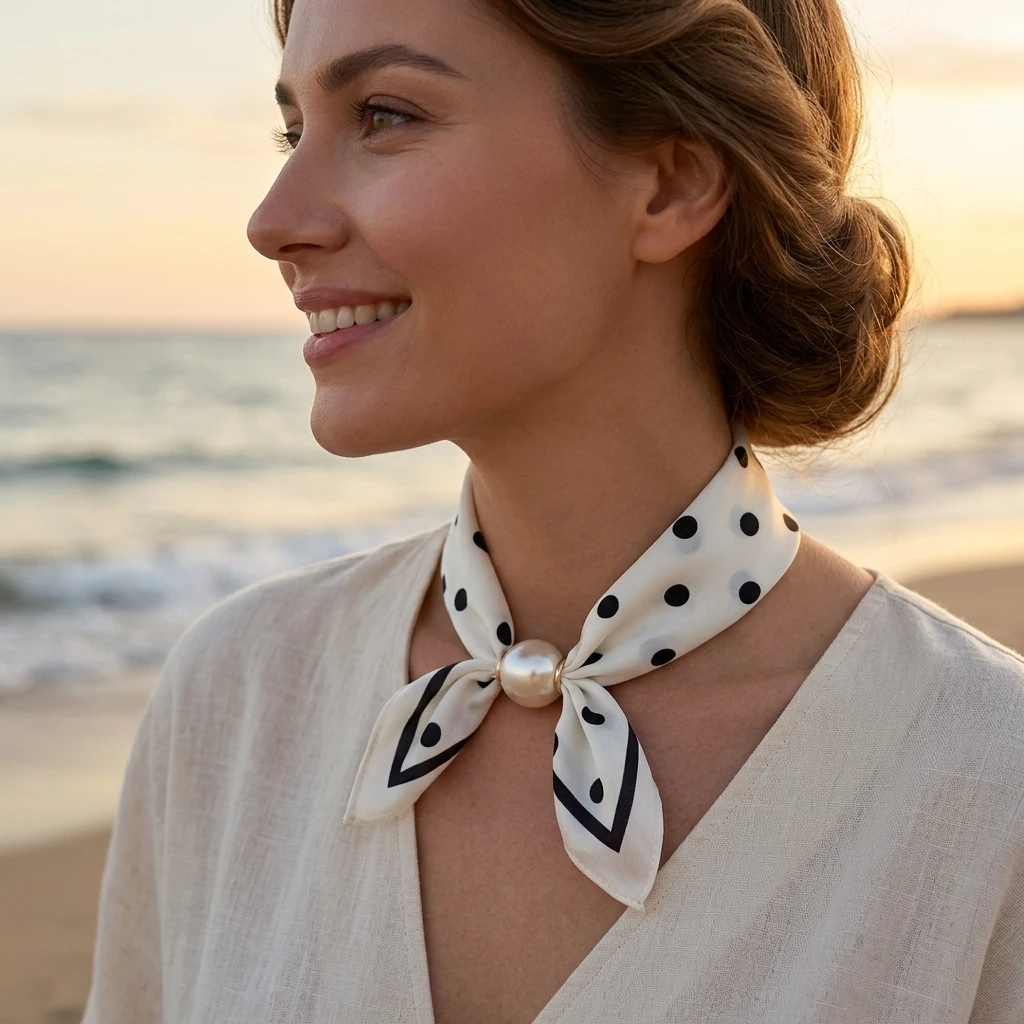 Pearl Trim Chain - Modische Perlen-Magnetverschluss-Schals Perlen-Schal-Halskette Magnetverschluss-Kragenkette für Damen