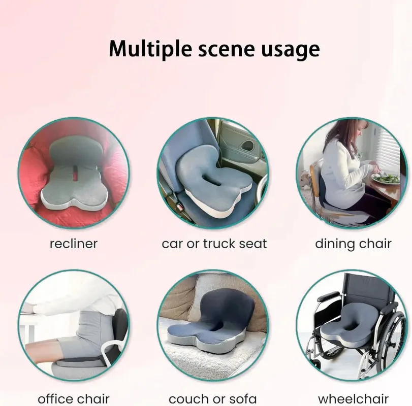 L-Shaped Memory Foam Seat Cushion with Lumbar Support