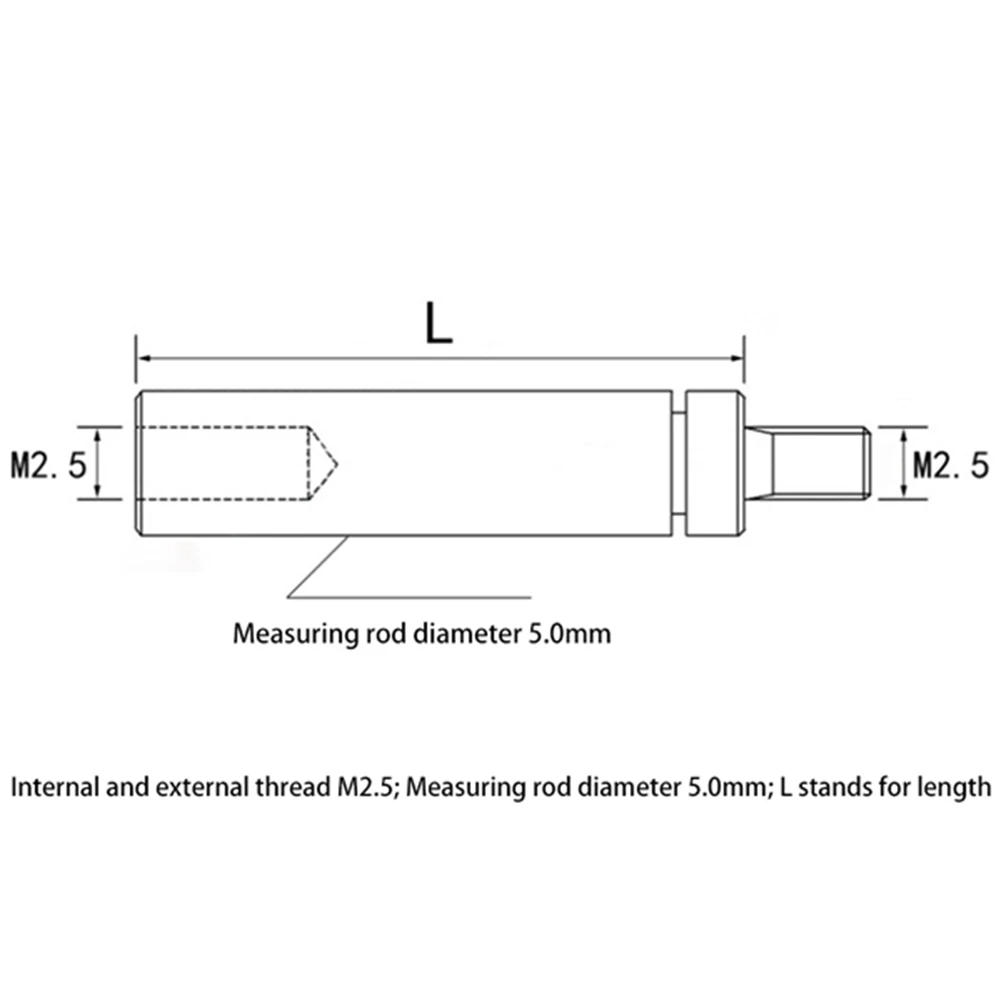 AB02 4 Stuks Digitale Digitale Indicator HSS Dia 5mm Indicator Wijzerplaat Staaf Uitbreiding Stem Staaf 25/50/75/100mm Lengte M2.5